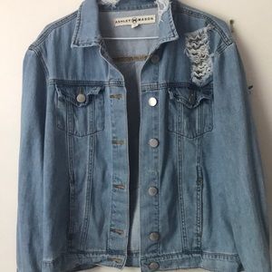Light Wash Distressed Denim Jacket
